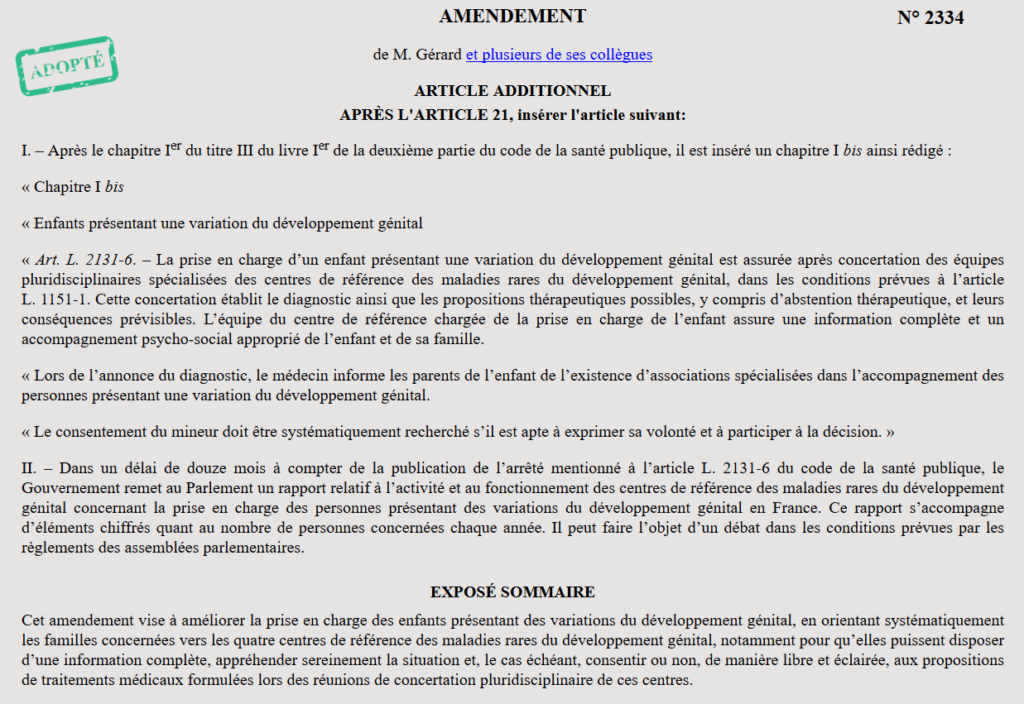 image of amendment of french bioethic law